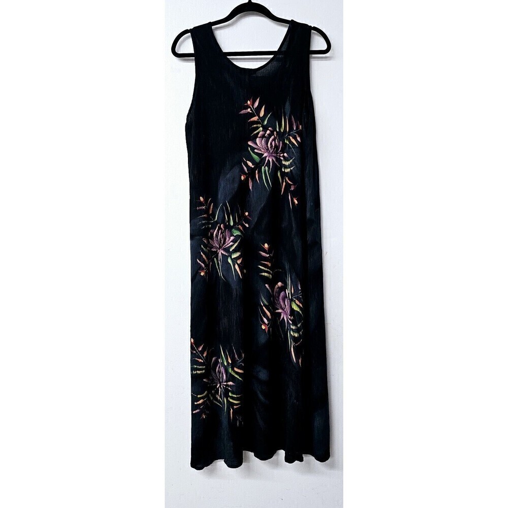 TROPICAL BATIK Hand Painted Sleeveless Y2K Women Maxi Dress - Picture 4 of 4